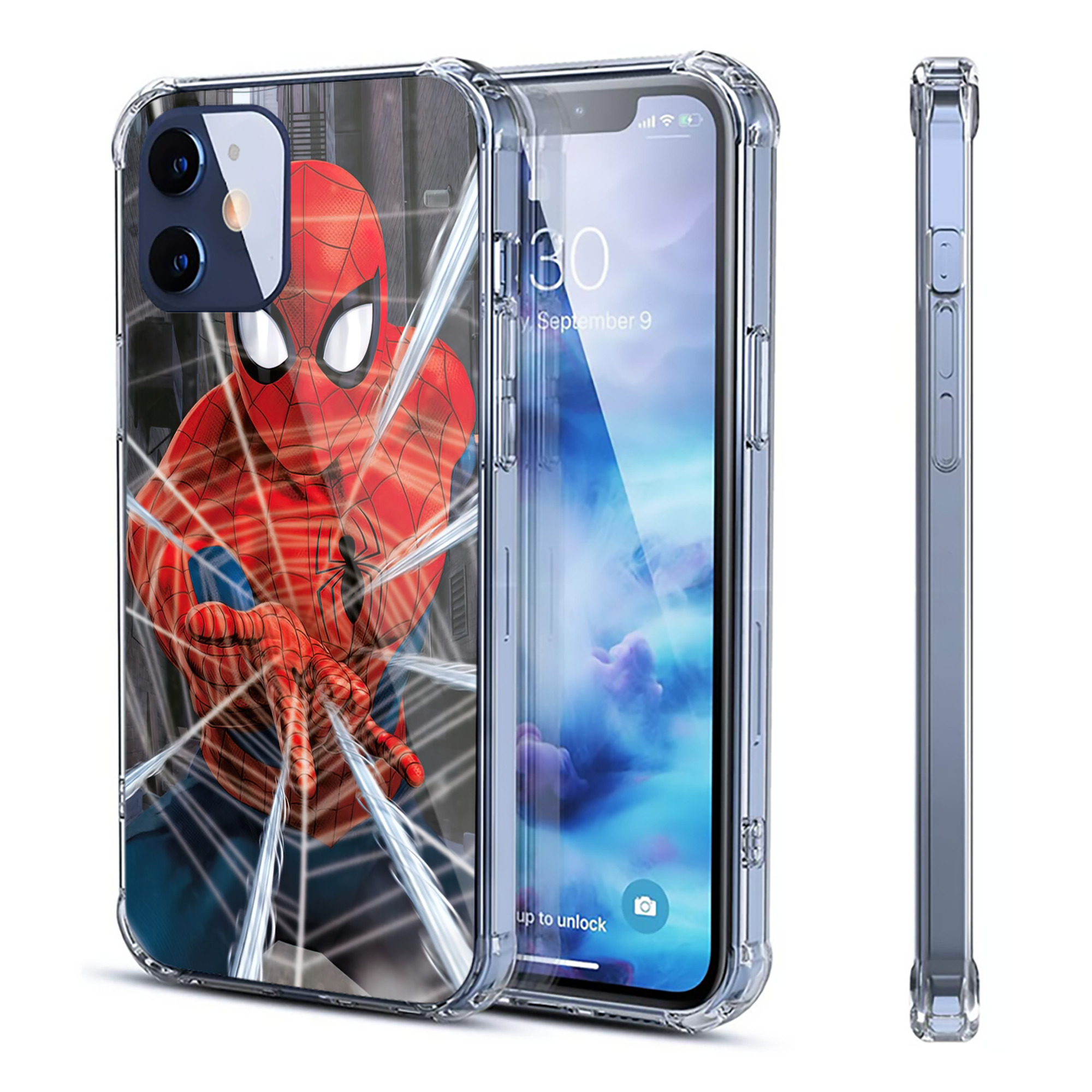 （画像用） Spider Man スパイダーマン 【iPhone 12シリーズ対応】透明スマホケース（クリアソフトケース）